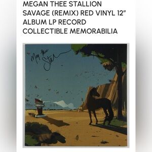 Megan Thee Stallion AUTOGRAPHED Savage/Savage Remix with Beyonce Red 12" Vinyl